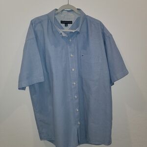 Tommy Hilfiger Men's Short Sleeve Button Down Shirt Blue Size XXL